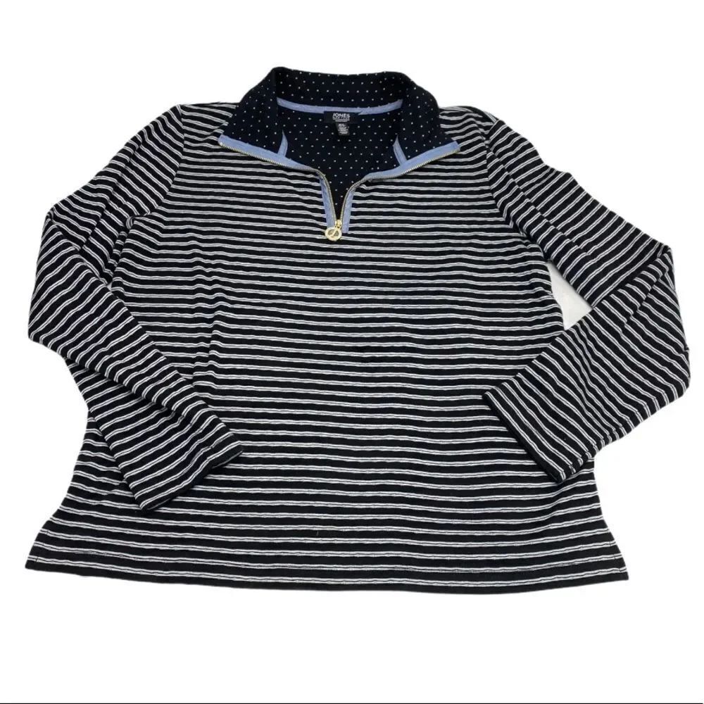 Jones New York Stripe Popover size Medium